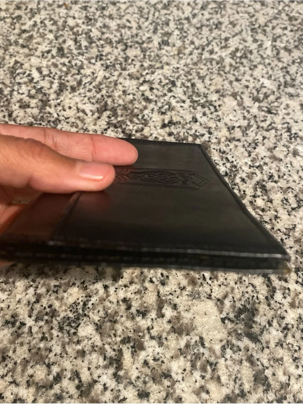 Vintage Y2K Bellerosa Black Leather checkbook/Wallet with Embossed Crest